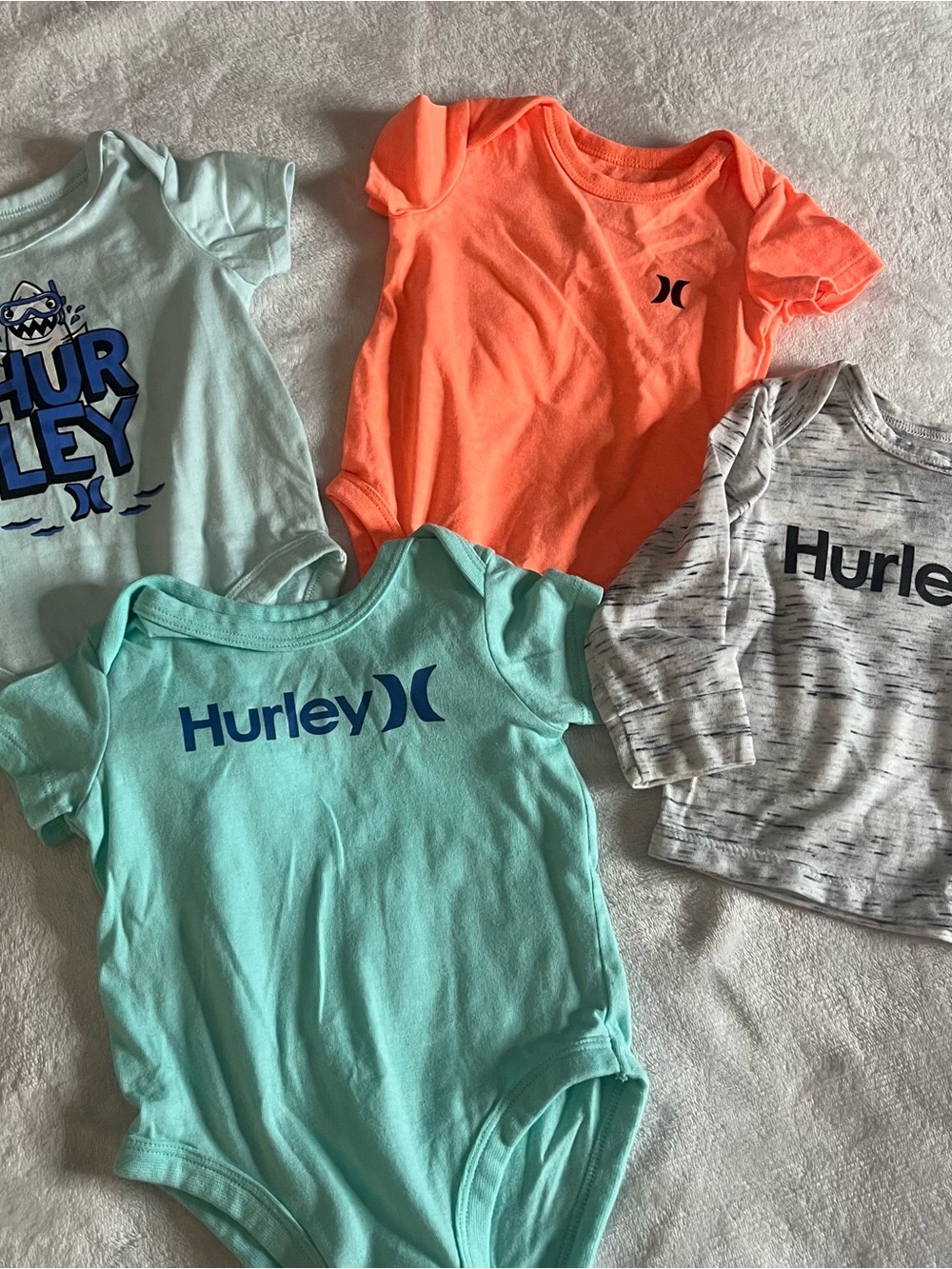 Hurley Four Bundle Multicolor‎ Baby Tees Sz 6M